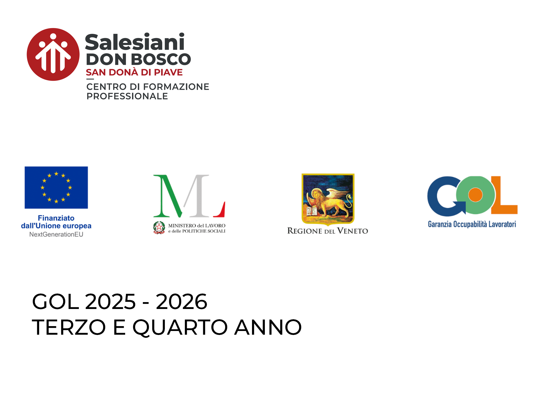 PNRR - GOL Sistema Duale, Il progetto è realizzato grazie ai Fondi europei della Regione del Veneto